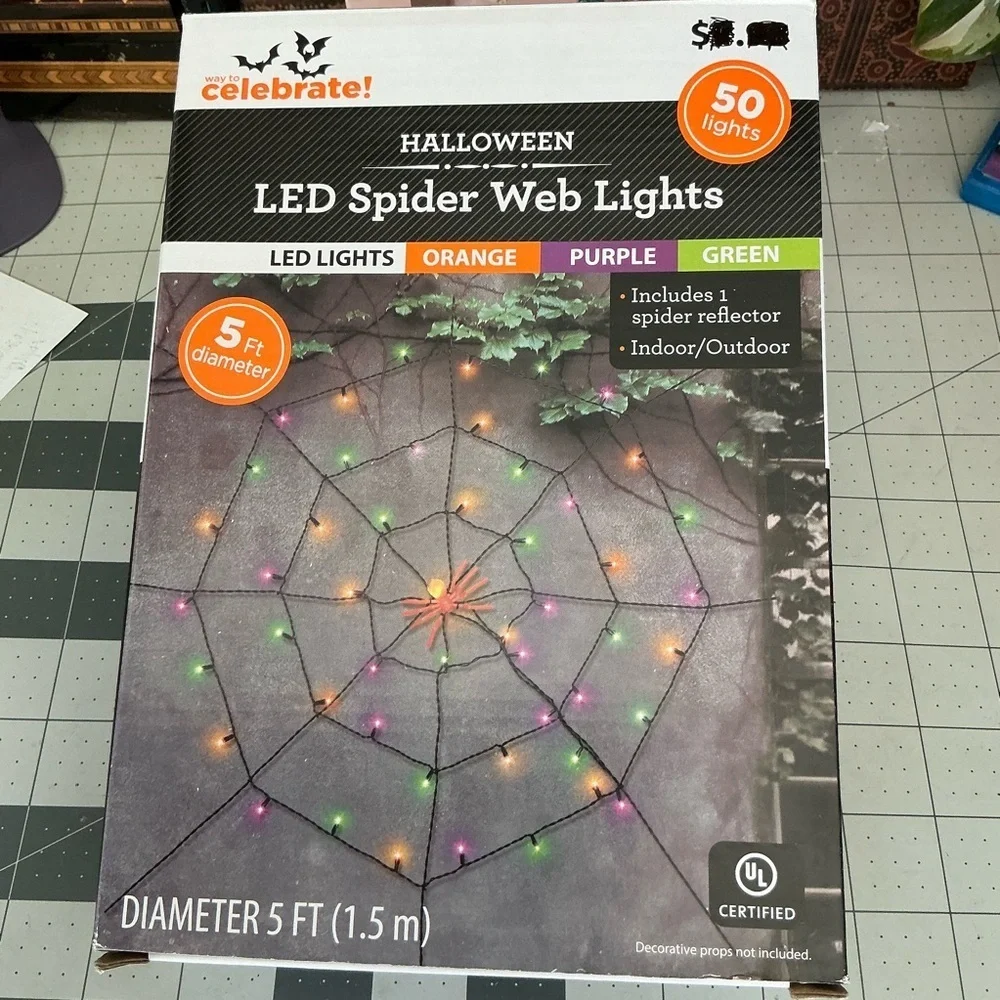 Celebrate Halloween LED Spider Web Lights Halloween  Decoration Festive Lights